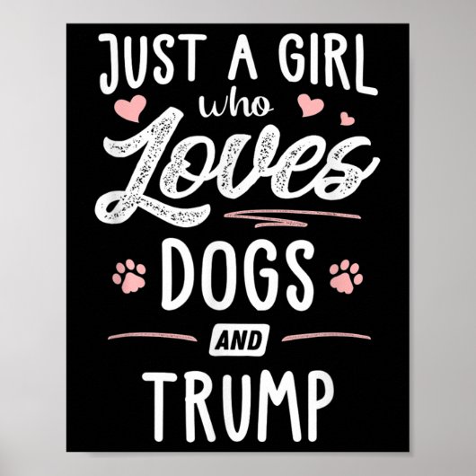 犬や切り株のギフト犬が大好きな女の子 ポスター (正面)