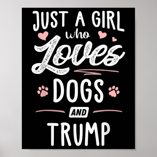 犬や切り株のギフト犬が大好きな女の子 ポスター (正面)