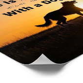 犬や少年、夕日の方が人生に勝つ ポスター (角)