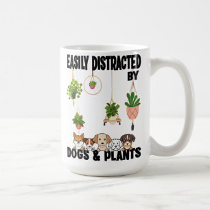 犬や植物に気が散りやすいかわいいことわざ コーヒーマグカップ