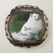 犬や猫がペットの記念碑をずっと思い出す ラウンドクッション (正面)