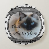 犬や猫がペットの記念碑をずっと思い出す ラウンドクッション (裏面)