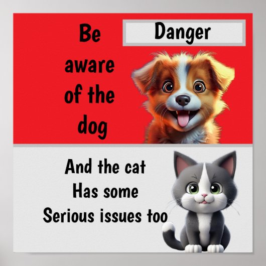 犬や猫に用心 ポスター (正面)