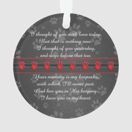 犬や猫のカスタム詩の記念碑 オーナメント (裏面)