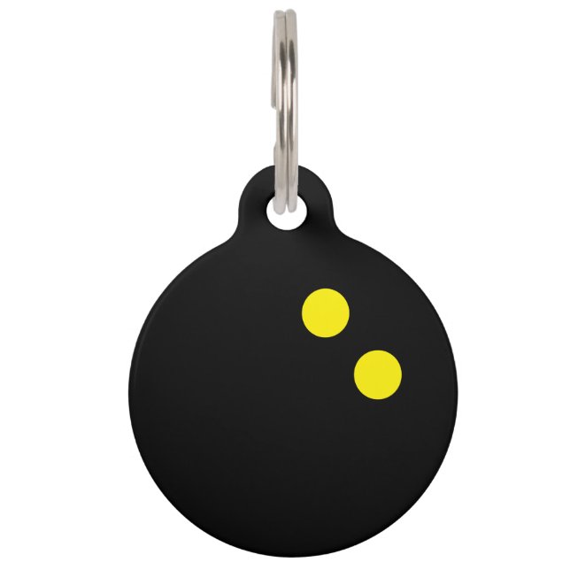 犬や猫のスカッシュボールペットIDラベル ペット　ネームタグ (正面)