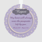 犬や猫のトリビュート写真を手でプリント オーナメント (裏面)