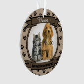 犬や猫のブラウン記念碑をずっと思い出す オーナメント (正面)