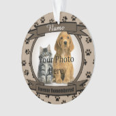 犬や猫のブラウン記念碑をずっと思い出す オーナメント (正面)