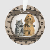 犬や猫のブラウン記念碑をずっと思い出す オーナメント (正面)