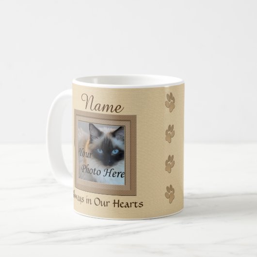 . .犬や猫のベージュでの思い出 コーヒーマグカップ (正面左)