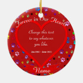 犬や猫のペットの記念クリスマス セラミックオーナメント (裏面)