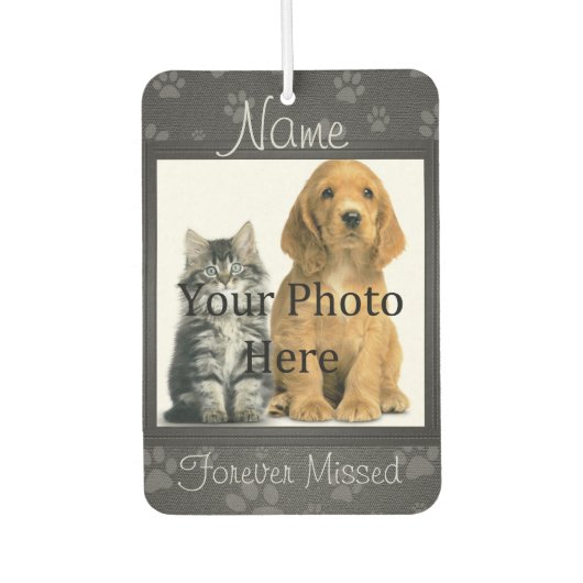 犬や猫の前足でペットの記念碑を印刷 カーエアーフレッシュナー (正面)