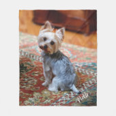 犬や猫の名前で撮ったペットパーソナライズされた写真 フリースブランケット (正面)