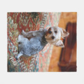 犬や猫の名前で撮ったペットパーソナライズされた写真 フリースブランケット (正面(横))