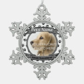 . .犬や猫の記憶に残る永遠の記憶 スノーフレークピューターオーナメント (正面)