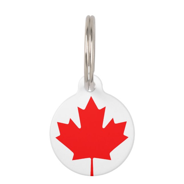 犬や猫カスタムのためのカナダ国旗のラベル ペット　ネームタグ (正面)