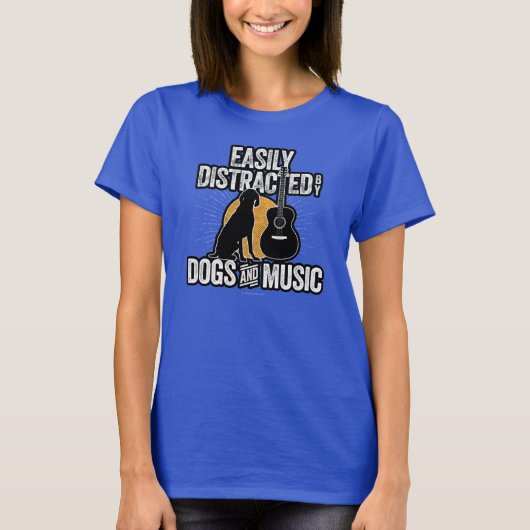 犬や音楽のTシャツに気を取られやすい Tシャツ (正面)
