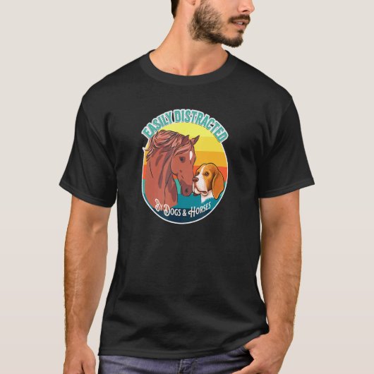 犬や馬に気を取られやすい 馬術 K9 O Tシャツ (正面)