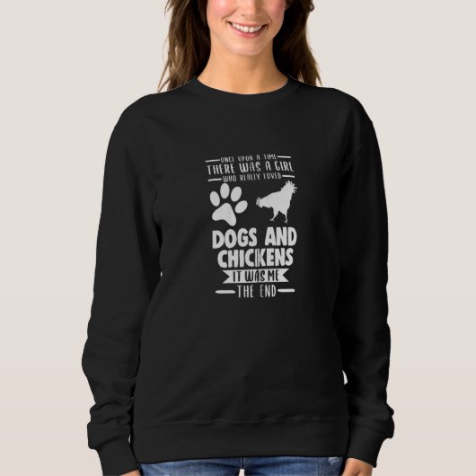 犬や鶏が大好きな女の子 スウェットシャツ (正面)