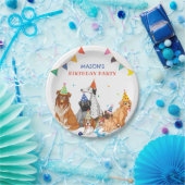 犬よくはしゃぐのグループはパーティー誕生日を生む ペーパープレート (パーティー)