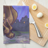 犬よくはしゃぐのプレゼント&アクセサリー キッチンタオル (四つ折り)