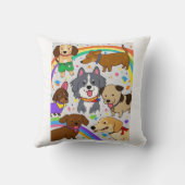 犬よくはしゃぐ子犬 クッション (裏面)