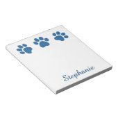 犬よくはしゃぐ恋人BLUE 02用の犬の足のプリント ノートパッド (アングル)