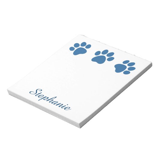 犬よくはしゃぐ恋人BLUE 02用の犬の足のプリント ノートパッド (回転)