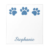 犬よくはしゃぐ恋人BLUE 02用の犬の足のプリント ノートパッド (正面)