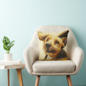 犬よくはしゃぐ楽カーライドアートプリント クッション (椅子)