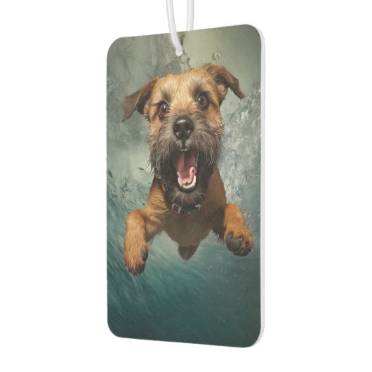犬よくはしゃぐ水中スイミングデザイン カーエアーフレッシュナー (左)