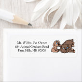 犬よくはしゃぐ犬の差出人住所ラベルシール ラベル (インサイチュ)