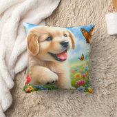 犬よくはしゃぐ犬 クッション (ブランケット)