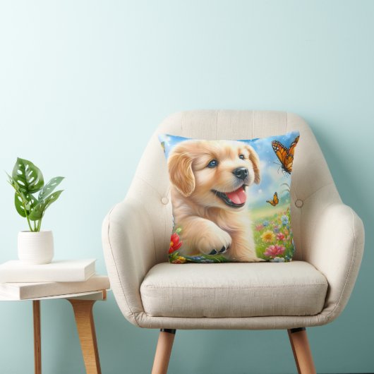 犬よくはしゃぐ犬 クッション (椅子)