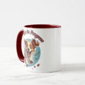 犬よくはしゃぐ マグカップ (正面左)