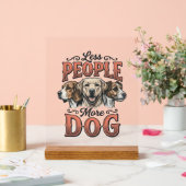 犬より人少ない ヴィンテージ 犬好きデザイン_1 アクリルサイン (ウェディング)