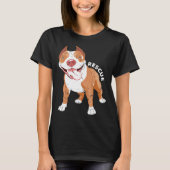 犬をおもしろい取り入れた救助犬ピットブル母の衣装 Tシャツ (正面)