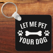 犬をなめてくれ キーホルダー (正面)