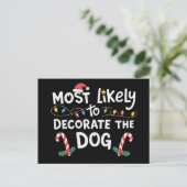 犬をクリスマスっぽく飾り付ける可能性大 シーズンポストカード (スタンド正面)