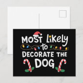 犬をクリスマスっぽく飾り付ける可能性大 シーズンポストカード (正面/裏面)