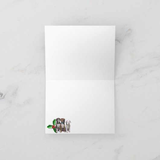 犬をテーマにしたクリスマスカード、退役軍人会 サンキューカード (内部)