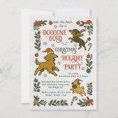 犬をテーマにしたクリスマスホリデーパーティー 招待状 (正面)