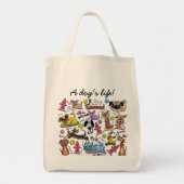 犬をテーマにしたコラージュのトートバッグ トートバッグ (正面)