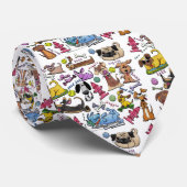 犬をテーマにしたコラージュ ネクタイ (ロール)
