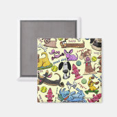 犬をテーマにしたコラージュ マグネット (正面/裏面)