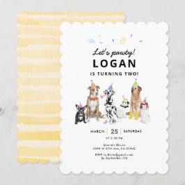 犬をテーマにしたパーティー 犬の誕生日パーティー 招待状