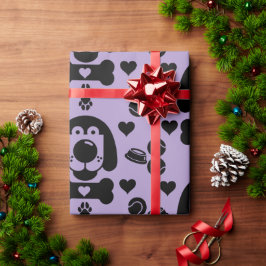 犬をテーマにしたプレゼント ラッピングペーパー
