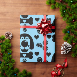 犬をテーマにしたプレゼント ラッピングペーパー