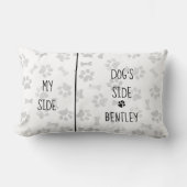 犬をテーマにしたベッドルームポーズマイサイドドッグサイドをプリント ランバークッション (正面)
