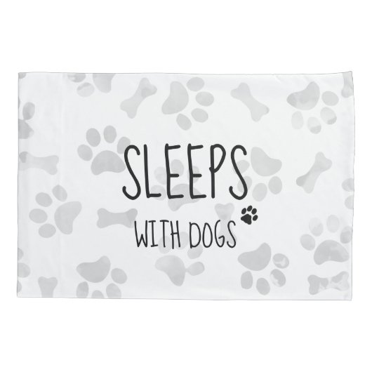 犬をテーマにしたベッドルームポープリント犬と眠る 枕カバー (裏面)